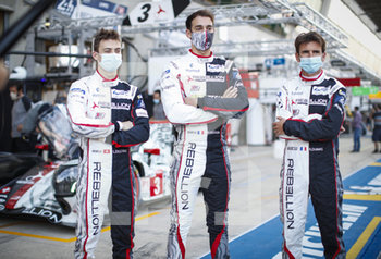 2020-09-16 - 03 Berthon Nathanael (fra), Del.traz Louis (swi), Dumas Romain (fra), Rebellion Racing, Rebellion R13-Gibson, portrait during the scrutineering of the 2020 24 Hours of Le Mans, 7th round of the 2019...20 FIA World Endurance Championship on the Circuit des 24 Heures du Mans, from September 16 to 20, 2020 in Le Mans, France - Photo Xavi Bonilla / DPPI - 24 HOURS OF LE MANS 2020 - ENDURANCE - MOTORS