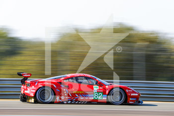 2020-09-17 - 82 Bourdais S.bastien (fra), Gounon Jules (fra), Pla Olivier (fra), Risi Competizione, Ferrari 488 GTE Evo, action during the free practice sessions of the 2020 24 Hours of Le Mans, 7th round of the 2019-20 FIA World Endurance Championship on the Circuit des 24 Heures du Mans, from September 16 to 20, 2020 in Le Mans, France - Photo Fr.d.ric Le Floc...h / DPPI - 24 HOURS OF LE MANS, 7TH ROUND 2020 - ENDURANCE - MOTORS