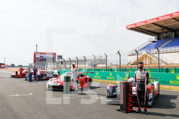 2020-09-18 - Ledogar Come (fra), Luzich Racing, Ferrari 488 GTE Evo, Di Resta Paul (gbr), United Autosports, Oreca 07-Gibson, Bruni Gianmaria (ita), Porsche GT Team, Porsche 911 RSR-19, Kobayashi Kamui (jpn), Toyota Gazoo Racing, Toyota TS050 Hybrid, portrait during the qualifying and Hyperpole sessions of the 2020 24 Hours of Le Mans, 7th round of the 2019-20 FIA World Endurance Championship on the Circuit des 24 Heures du Mans, from September 16 to 20, 2020 in Le Mans, France - Photo Frederic Le Floc'h / DPPI - 24 HOURS OF LE MANS, 7TH ROUND 2020 - PRACTICE SESSION - ENDURANCE - MOTORS