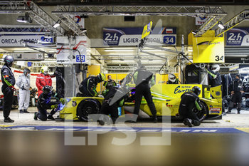 2020-09-20 - 34 Binder Ren.. (aut), Smiechowski Jakub (pol), Isaakyan Matevos (rus), Inter Europol Competition, Ligier JS P217-Gibson, pit stop during the 2020 24 Hours of Le Mans, 7th round of the 2019-20 FIA World Endurance Championship on the Circuit des 24 Heures du Mans, from September 16 to 20, 2020 in Le Mans, France - Photo Xavi Bonilla / DPPI - 24 HOURS OF LE MANS, 7TH ROUND 2020 - ENDURANCE - MOTORS
