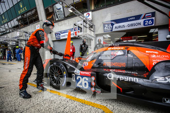 2020-09-20 - 26 Rusinov Roman (rus), Vergne Jean-Eric (fra), Jenson Mikkel (dnk), G-Drive Racing, Aurus 01-Gibson, action, pit stop during the 2020 24 Hours of Le Mans, 7th round of the 2019-20 FIA World Endurance Championship on the Circuit des 24 Heures du Mans, from September 16 to 20, 2020 in Le Mans, France - Photo Thomas Fenetre / DPPI - 24 HOURS OF LE MANS, 7TH ROUND 2020 - ENDURANCE - MOTORS