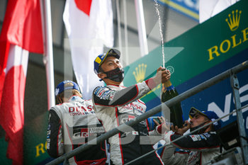 2020-09-20 - Nakajima Kazuki (jpn), Toyota Gazoo Racing, Toyota TS050 Hybrid, podium during the 2020 24 Hours of Le Mans, 7th round of the 2019-20 FIA World Endurance Championship on the Circuit des 24 Heures du Mans, from September 16 to 20, 2020 in Le Mans, France - Photo Thomas Fenetre / DPPI - 24 HOURS OF LE MANS, 7TH ROUND 2020 - ENDURANCE - MOTORS