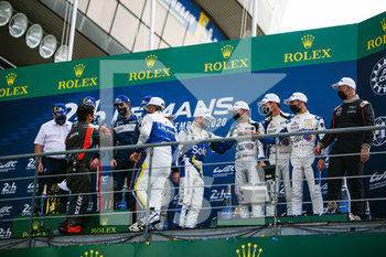 2020-09-20 - Podium LMP2, 31 Canal Julien (fra), Jamin Nico (fra), Vaxivi.re Matthieu (fra), Panis Racing, Total, Oreca 07-Gibson during the 2020 24 Hours of Le Mans, 7th round of the 2019-20 FIA World Endurance Championship on the Circuit des 24 Heures du Mans, from September 16 to 20, 2020 in Le Mans, France - Photo Thomas Fenetre / DPPI - 24 HOURS OF LE MANS, 7TH ROUND 2020 - ENDURANCE - MOTORS