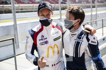 2021-04-18 - Canal Julien (fra), Panis Racing, Oreca 07 - Gibson, portrait celebrating their second position during the 2021 4 Hours of Barcelona, 1st round of the 2021 European Le Mans Series, from April 15 to 17, 2021 on the Circuit de Barcelona-Catalunya, in Montmelo, near Barcelona, Spain - Photo Xavi Bonilla / DPPI - 2021 4 HOURS OF BARCELONA, 1ST ROUND OF THE 2021 EUROPEAN LE MANS SERIES - ENDURANCE - MOTORS