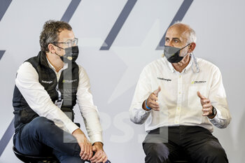 2021-07-16 - Peugeot marketing director Thierry Lonziano with Stellantis Motorsport vice president Jean Marc Finot, portrait Peugeot 9X8 press conference during the 6 Hours of Monza, 3rd round of the 2021 FIA World Endurance Championship, FIA WEC, on the Autodromo Nazionale di Monza, from July 16 to 18, 2021 in Monza, Italy - Photo François Flamand / DPPI - 6 HOURS OF MONZA, 3RD ROUND OF THE 2021 FIA WORLD ENDURANCE CHAMPIONSHIP, FIA WEC - ENDURANCE - MOTORS