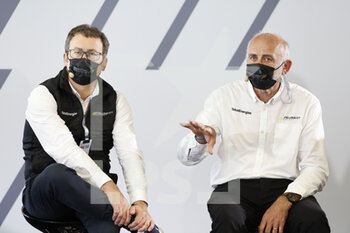 2021-07-16 - Peugeot marketing director Thierry Lonziano with Stellantis Motorsport vice president Jean Marc Finot, portrait Peugeot 9X8 press conference during the 6 Hours of Monza, 3rd round of the 2021 FIA World Endurance Championship, FIA WEC, on the Autodromo Nazionale di Monza, from July 16 to 18, 2021 in Monza, Italy - Photo François Flamand / DPPI - 6 HOURS OF MONZA, 3RD ROUND OF THE 2021 FIA WORLD ENDURANCE CHAMPIONSHIP, FIA WEC - ENDURANCE - MOTORS