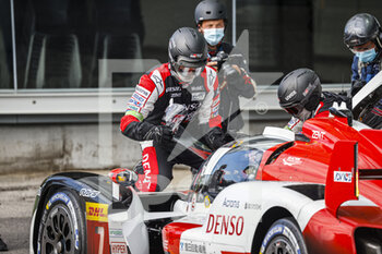 2021-07-18 - 07 Conway Mike (gbr), Kobayashi Kamui (jpn), Lopez Jose Maria (arg), Toyota Gazoo Racing, Toyota GR010 - Hybrid, PIT STOP during the 6 Hours of Monza, 3rd round of the 2021 FIA World Endurance Championship, FIA WEC, on the Autodromo Nazionale di Monza, from July 16 to 18, 2021 in Monza, Italy - Photo François Flamand / DPPI - 6 HOURS OF MONZA, 3RD ROUND OF THE 2021 FIA WORLD ENDURANCE CHAMPIONSHIP, FIA WEC - ENDURANCE - MOTORS