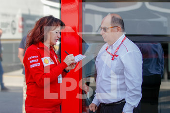 2019-09-07 - Silvia Hoffer (ITA) Ferrari Press Officer and Luca Baldisseri (ITA) FOM - GRAN PREMIO HEINEKEN D´ITALIA 2019 - SABATO - PADDOCK - FORMULA 1 - MOTORS