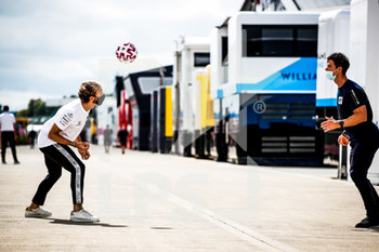 2020-09-07 - GASLY Pierre (fra), Scuderia AlphaTauri Honda AT01, playing football in the paddock during the Emirates Formula 1 70th Anniversary Grand Prix 2020, from August 07 to 09, 2020 on the Silverstone Circuit, in Silverstone, United Kingdom - Photo Florent Gooden / DPPI - PIERRE GASLY CAREER - FORMULA 1 - MOTORS