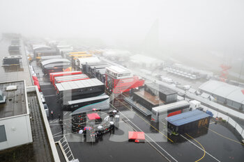 2020-10-09 - illustration of the paddock under the fog and rain, pluie, during the Formula 1 Aramco Grosser Preis Der Eifel 2020, Eifel Grand Prix, from October 9 to 11, 2020 on the N.rburgring, in N.rburg, Germany - Photo Antonin Vincent / DPPI - FORMULA 1 ARAMCO GROSSER PREIS DER EIFEL 2020 GRAND PRIX - FRIDAY - FORMULA 1 - MOTORS