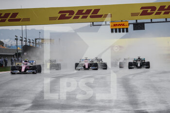 2020-11-15 - Start race 18 STROLL Lance (can), Racing Point F1 RP20, action 11 PEREZ Sergio (mex), Racing Point F1 RP20, action during the Formula 1 DHL Turkish Grand Prix 2020, from November 13 to 15, 2020 on the Intercity Istanbul Park, in Tuzla, near Istanbul, Turkey - Photo Antonin Vincent / DPPI - FORMULA 1 DHL TURKISH GRAND PRIX 2020 - SUNDAY - FORMULA 1 - MOTORS