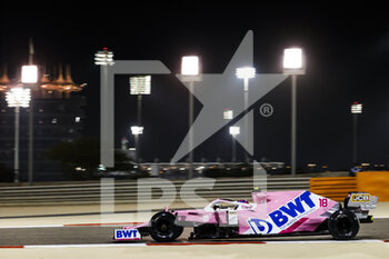 2020-11-27 - 18 STROLL Lance (can), Racing Point F1 RP20, action during the Formula 1 Gulf Air Bahrain Grand Prix 2020, from November 27 to 29, 2020 on the Bahrain International Circuit, in Sakhir, Bahrain - Photo DPPI - FORMULA 1 GULF AIR BAHRAIN GRAND PRIX 2020 - FRIDAY - FORMULA 1 - MOTORS