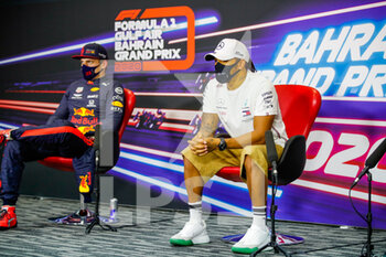 2020-11-29 - Press conference, HAMILTON Lewis (gbr), Mercedes AMG F1 GP W11 Hybrid EQ Power+, portrait during the Formula 1 Gulf Air Bahrain Grand Prix 2020, from November 27 to 29, 2020 on the Bahrain International Circuit, in Sakhir, Bahrain - Photo Florent Gooden / DPPI - FORMULA 1 GULF AIR BAHRAIN GRAND PRIX 2020 - SUNDAY - FORMULA 1 - MOTORS