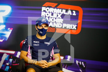 2020-12-03 - PEREZ Sergio (mex), Racing Point F1 RP20, portrait, press conference during the Formula 1 Rolex Sakhir Grand Prix 2020, from December 4 to 6, 2020 on the Bahrain International Circuit, in Sakhir, Bahrain - Photo Florent Gooden / DPPI - FORMULA 1 ROLEX SAKHIR GRAND PRIX 2020 - THURSDAY - FORMULA 1 - MOTORS