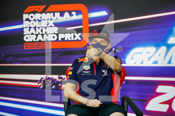 2020-12-03 - VERSTAPPEN Max (ned), Aston Martin Red Bull Racing Honda RB16, portrait, press conference during the Formula 1 Rolex Sakhir Grand Prix 2020, from December 4 to 6, 2020 on the Bahrain International Circuit, in Sakhir, Bahrain - Photo Florent Gooden / DPPI - FORMULA 1 ROLEX SAKHIR GRAND PRIX 2020 - THURSDAY - FORMULA 1 - MOTORS