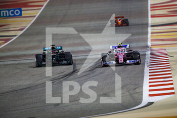 2020-12-05 - 18 STROLL Lance (can), Racing Point F1 RP20, 63 RUSSELL George (gbr), Mercedes AMG F1 GP W11 Hybrid EQ Power+, action during the Formula 1 Rolex Sakhir Grand Prix 2020, from December 4 to 6, 2020 on the Bahrain International Circuit, in Sakhir, Bahrain - Photo Florent Gooden / DPPI - FORMULA 1 ROLEX SAKHIR GRAND PRIX 2020 - SATURDAY - FORMULA 1 - MOTORS