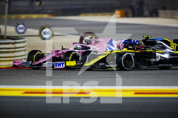 2020-12-06 - 18 STROLL Lance (can), Racing Point F1 RP20, 31 OCON Esteban (fra), Renault F1 Team RS20, action during the Formula 1 Rolex Sakhir Grand Prix 2020, from December 4 to 6, 2020 on the Bahrain International Circuit, in Sakhir, Bahrain - Photo Florent Gooden / DPPI - FORMULA 1 ROLEX SAKHIR GRAND PRIX 2020 - SUNDAY - FORMULA 1 - MOTORS
