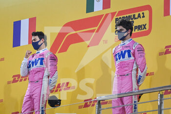 2020-12-06 - podium STROLL Lance (can), Racing Point F1 RP20, PEREZ Sergio (mex), Racing Point F1 RP20, portrait during the Formula 1 Rolex Sakhir Grand Prix 2020, from December 4 to 6, 2020 on the Bahrain International Circuit, in Sakhir, Bahrain - Photo DPPI - FORMULA 1 ROLEX SAKHIR GRAND PRIX 2020 - SUNDAY - FORMULA 1 - MOTORS