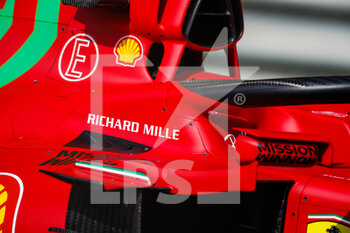 2021-03-12 - Richard Mille logo on the Scuderia Ferrari SF21, during the Formula 1 Pre-season testing 2020 from March 12 to 14, 2021 on the Bahrain International Circuit, in Sakhir, Bahrain - Photo Florent Gooden / DPPI - FORMULA 1 PRE-SEASON TESTING 2021 - FORMULA 1 - MOTORS
