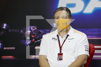 2021-03-26 - BROWN Zak (usa), Chief People & IT Officer of McLaren Racing, portrait, press conference during Formula 1 Gulf Air Bahrain Grand Prix 2021 from March 26 to 28, 2021 on the Bahrain International Circuit, in Sakhir, Bahrain - Photo Frédéric Le Floc?h / DPPI - FORMULA 1 GULF AIR BAHRAIN GRAND PRIX 2021 - FORMULA 1 - MOTORS