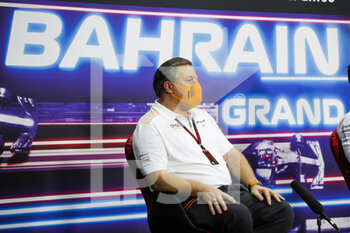 2021-03-26 - BROWN Zak (usa), Chief People & IT Officer of McLaren Racing, portrait, press conference during Formula 1 Gulf Air Bahrain Grand Prix 2021 from March 26 to 28, 2021 on the Bahrain International Circuit, in Sakhir, Bahrain - Photo Frédéric Le Floc?h / DPPI - FORMULA 1 GULF AIR BAHRAIN GRAND PRIX 2021 - FORMULA 1 - MOTORS