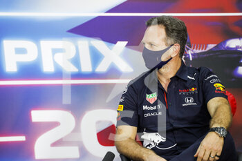 2021-03-26 - HORNER Christian (gbr), Team Principal of Red Bull Racing, portrait, press conference during Formula 1 Gulf Air Bahrain Grand Prix 2021 from March 26 to 28, 2021 on the Bahrain International Circuit, in Sakhir, Bahrain - Photo Frédéric Le Floc?h / DPPI - FORMULA 1 GULF AIR BAHRAIN GRAND PRIX 2021 - FORMULA 1 - MOTORS