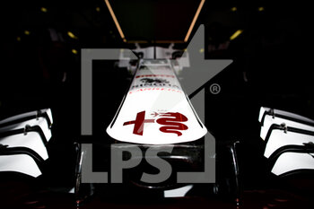 2021-03-26 - Alfa Romeo Racing ORLEN C41, mechanical detail of front wing during Formula 1 Gulf Air Bahrain Grand Prix 2021 from March 26 to 28, 2021 on the Bahrain International Circuit, in Sakhir, Bahrain - Photo Florent Gooden / DPPI - FORMULA 1 GULF AIR BAHRAIN GRAND PRIX 2021 - FORMULA 1 - MOTORS