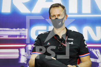 2021-03-26 - ROSSI Laurent (fra), CEO of Alpine, portrait, press conference during Formula 1 Gulf Air Bahrain Grand Prix 2021 from March 26 to 28, 2021 on the Bahrain International Circuit, in Sakhir, Bahrain - Photo Frédéric Le Floc?h / DPPI - FORMULA 1 GULF AIR BAHRAIN GRAND PRIX 2021 - FORMULA 1 - MOTORS