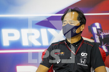 2021-03-26 - TANABE Toyoharu, Technical Director of Honda Racing F1, portrait, press conference during Formula 1 Gulf Air Bahrain Grand Prix 2021 from March 26 to 28, 2021 on the Bahrain International Circuit, in Sakhir, Bahrain - Photo Frédéric Le Floc?h / DPPI - FORMULA 1 GULF AIR BAHRAIN GRAND PRIX 2021 - FORMULA 1 - MOTORS