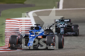 2021-03-28 - 14 ALONSO Fernando (spa), Alpine F1 A521, action during Formula 1 Gulf Air Bahrain Grand Prix 2021 from March 26 to 28, 2021 on the Bahrain International Circuit, in Sakhir, Bahrain - Photo DPPI - FORMULA 1 GULF AIR BAHRAIN GRAND PRIX 2021 - FORMULA 1 - MOTORS