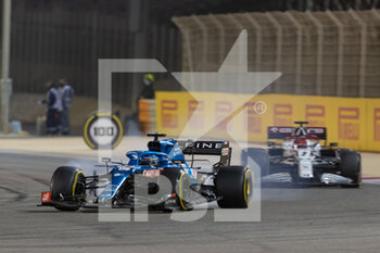 2021-03-28 - 14 ALONSO Fernando (spa), Alpine F1 A521, action during Formula 1 Gulf Air Bahrain Grand Prix 2021 from March 26 to 28, 2021 on the Bahrain International Circuit, in Sakhir, Bahrain - Photo Frédéric Le Floc?h / DPPI - FORMULA 1 GULF AIR BAHRAIN GRAND PRIX 2021 - FORMULA 1 - MOTORS