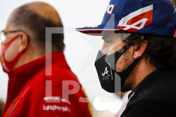 2021-03-28 - ALONSO Fernando (spa), Alpine F1 A521, portrait during Formula 1 Gulf Air Bahrain Grand Prix 2021 from March 26 to 28, 2021 on the Bahrain International Circuit, in Sakhir, Bahrain - Photo Florent Gooden / DPPI - FORMULA 1 GULF AIR BAHRAIN GRAND PRIX 2021 - FORMULA 1 - MOTORS