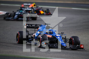 2021-03-28 - 14 ALONSO Fernando (spa), Alpine F1 A521, action during Formula 1 Gulf Air Bahrain Grand Prix 2021 from March 26 to 28, 2021 on the Bahrain International Circuit, in Sakhir, Bahrain - Photo Florent Gooden / DPPI - FORMULA 1 GULF AIR BAHRAIN GRAND PRIX 2021 - FORMULA 1 - MOTORS
