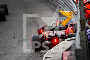 2021-05-20 - 16 LECLERC Charles (mco), Scuderia Ferrari SF21, action crash, accident, during the 2021 Formula One World Championship, Grand Prix of Monaco from on May 20 to 23 in Monaco - Photo Antonin Vincent / DPPI - 2021 FORMULA ONE WORLD CHAMPIONSHIP, GRAND PRIX OF MONACO - FORMULA 1 - MOTORS