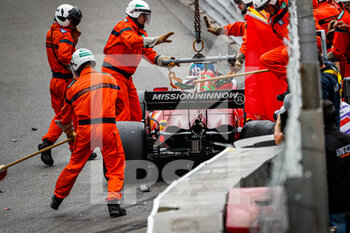 2021-05-22 - 16 LECLERC Charles (mco), Scuderia Ferrari SF21, action crash, accident, during the 2021 Formula One World Championship, Grand Prix of Monaco from on May 20 to 23 in Monaco - Photo Antonin Vincent / DPPI - 2021 FORMULA ONE WORLD CHAMPIONSHIP, GRAND PRIX OF MONACO - FORMULA 1 - MOTORS