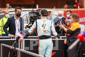 2021-05-22 - NORRIS Lando (gbr), McLaren MCL35M, portrait interview with Dupin Laurent, canal+ presenter during the 2021 Formula One World Championship, Grand Prix of Monaco from on May 20 to 23 in Monaco - Photo Antonin Vincent / DPPI - 2021 FORMULA ONE WORLD CHAMPIONSHIP, GRAND PRIX OF MONACO - FORMULA 1 - MOTORS