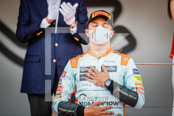2021-05-23 - podium NORRIS Lando (gbr), McLaren MCL35M, portrait during the 2021 Formula One World Championship, Grand Prix of Monaco from on May 20 to 23 in Monaco - Photo Antonin Vincent / DPPI - 2021 FORMULA ONE WORLD CHAMPIONSHIP, GRAND PRIX OF MONACO - FORMULA 1 - MOTORS