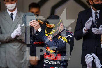 2021-05-23 - VERSTAPPEN Max (ned), Red Bull Racing Honda RB16B, portrait, podium during the 2021 Formula One World Championship, Grand Prix of Monaco from on May 20 to 23 in Monaco - Photo Antonin Vincent / DPPI - 2021 FORMULA ONE WORLD CHAMPIONSHIP, GRAND PRIX OF MONACO - FORMULA 1 - MOTORS