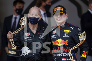 2021-05-23 - VERSTAPPEN Max (ned), Red Bull Racing Honda RB16B, portrait, podium with NEWEY Adrian, Chief Technical Officer of Red Bull Racing during the 2021 Formula One World Championship, Grand Prix of Monaco from on May 20 to 23 in Monaco - Photo Antonin Vincent / DPPI - 2021 FORMULA ONE WORLD CHAMPIONSHIP, GRAND PRIX OF MONACO - FORMULA 1 - MOTORS