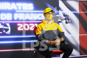 2021-06-17 - NORRIS Lando (gbr), McLaren MCL35M, portrait, press conference during the Formula 1 Emirates Grand Prix de France 2021, 7th round of the 2021 FIA Formula One World Championship from June 18 to 20, 2021 on the Circuit Paul Ricard, in Le Castellet, France - Photo Antonin Vincent / DPPI - FORMULA 1 EMIRATES GRAND PRIX DE FRANCE 2021 - FORMULA 1 - MOTORS