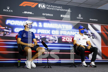 2021-06-17 - LATIFI Nicholas (can), Williams Racing F1 FW43B, SCHUMACHER Mick (ger), Haas F1 Team VF-21 Ferrari, portrait, press conference during the Formula 1 Emirates Grand Prix de France 2021, 7th round of the 2021 FIA Formula One World Championship from June 18 to 20, 2021 on the Circuit Paul Ricard, in Le Castellet, France - Photo Antonin Vincent / DPPI - FORMULA 1 EMIRATES GRAND PRIX DE FRANCE 2021 - FORMULA 1 - MOTORS