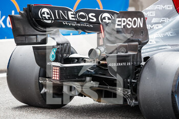 2021-06-19 - 44 HAMILTON Lewis (gbr), Mercedes AMG F1 GP W12 E Performance, close up on wheel, rear wing and suspension during the Formula 1 Emirates Grand Prix de France 2021, 7th round of the 2021 FIA Formula One World Championship from June 18 to 20, 2021 on the Circuit Paul Ricard, in Le Castellet, France - Photo Florent Gooden / DPPI - FORMULA 1 EMIRATES GRAND PRIX DE FRANCE 2021 - FORMULA 1 - MOTORS