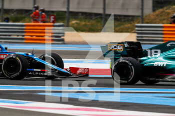 2021-06-20 - 18 STROLL Lance (can), Aston Martin F1 AMR21, 31 OCON Esteban (fra), Alpine F1 A521, action during the Formula 1 Emirates Grand Prix de France 2021, 7th round of the 2021 FIA Formula One World Championship from June 18 to 20, 2021 on the Circuit Paul Ricard, in Le Castellet, France - Photo Florent Gooden / DPPI - FORMULA 1 EMIRATES GRAND PRIX DE FRANCE 2021 - FORMULA 1 - MOTORS