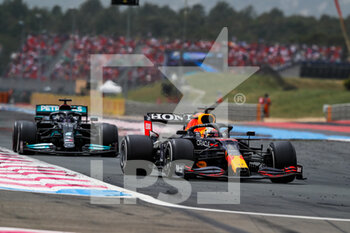 2021-06-20 - 33 VERSTAPPEN Max (nld), Red Bull Racing Honda RB16B, 44 HAMILTON Lewis (gbr), Mercedes AMG F1 GP W12 E Performance, action during the Formula 1 Emirates Grand Prix de France 2021, 7th round of the 2021 FIA Formula One World Championship from June 18 to 20, 2021 on the Circuit Paul Ricard, in Le Castellet, France - Photo Florent Gooden / DPPI - FORMULA 1 EMIRATES GRAND PRIX DE FRANCE 2021 - FORMULA 1 - MOTORS