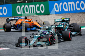 2021-07-04 - 18 STROLL Lance (can), Aston Martin F1 AMR21, 05 VETTEL Sebastian (ger), Aston Martin F1 AMR21, action during the Formula 1 Grosser Preis Von Osterreich 2021, 2021 Austrian Grand Prix, 9th round of the 2021 FIA Formula One World Championship from July 2 to 4, 2021 on the Red Bull Ring, in Spielberg, Austria - Photo Florent Gooden / DPPI - FORMULA 1 GROSSER PREIS VON OSTERREICH 2021, 2021 AUSTRIAN GRAND PRIX - FORMULA 1 - MOTORS