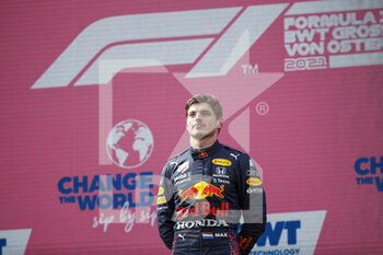 2021-07-04 - VERSTAPPEN Max (ned), Red Bull Racing Honda RB16B, portrait, podium during the Formula 1 Grosser Preis Von Osterreich 2021, 2021 Austrian Grand Prix, 9th round of the 2021 FIA Formula One World Championship from July 2 to 4, 2021 on the Red Bull Ring, in Spielberg, Austria - Photo Florent Gooden / DPPI - FORMULA 1 GROSSER PREIS VON OSTERREICH 2021, 2021 AUSTRIAN GRAND PRIX - FORMULA 1 - MOTORS