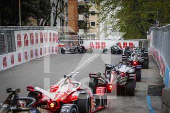 2021-04-10 - Cars on track action during the 2021 Rome ePrix, 3rd round of the 2020-21 Formula E World Championship, on the Circuito Cittadino dell'EUR from April 9 to 11, in Rome, Italy - Photo François Flamand / DPPI - 2021 ROME EPRIX, 3RD ROUND OF THE 2020-21 FORMULA E WORLD CHAMPIONSHIP - FORMULA E - MOTORS
