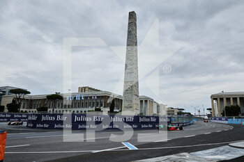 2021-04-10 - A group of Formula E cars going around the Obelisk in Piazza G. Marconi - 2021 ROME EPRIX, 3RD ROUND OF THE 2020-21 FORMULA E WORLD CHAMPIONSHIP - FORMULA E - MOTORS