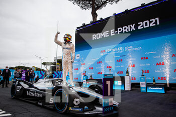 2021-04-11 - VANDOORNE Stoffel (bel), Mercedes-Benz EQ Formula E Team, Mercedes-Benz EQ Silver Arrow 02, portrait podium during the 2021 Rome ePrix, 4th round of the 2020-21 Formula E World Championship, on the Circuito Cittadino dell'EUR from April 9 to 11, in Rome, Italy - Photo Germain Hazard / DPPI - 2021 ROME EPRIX, 4TH ROUND OF THE 2020-21 FORMULA E WORLD CHAMPIONSHIP - FORMULA E - MOTORS