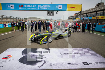 2021-04-25 - Tribute to Adrian Campos grille de depart starting grid during the 2021 Valencia ePrix, 3rd meeting of the 2020-21 Formula E World Championship, on the Circuit Ricardo Tormo from April 23 to 25, in Valencia, Spain - Photo Germain Hazard / DPPI - 2021 VALENCIA EPRIX, 3RD MEETING OF THE 2020-21 FORMULA E WORLD CHAMPIONSHIP - FORMULA E - MOTORS